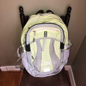 Green Northface back pack